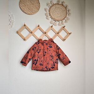 Cat & Jack Forest Animal Orange Winter Jacket Boys Size 2T NWT